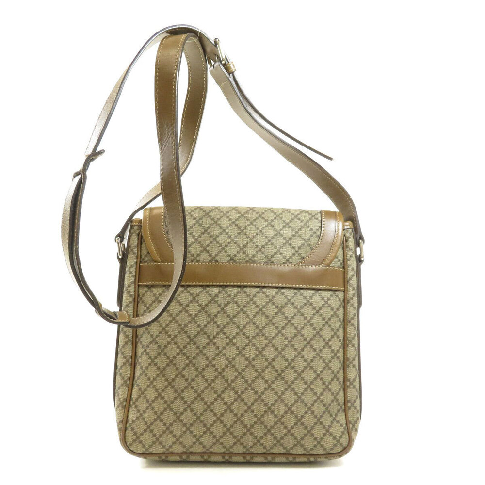 Gucci beige brown Diamante Messenger leather canvas Bag Tan Brown
